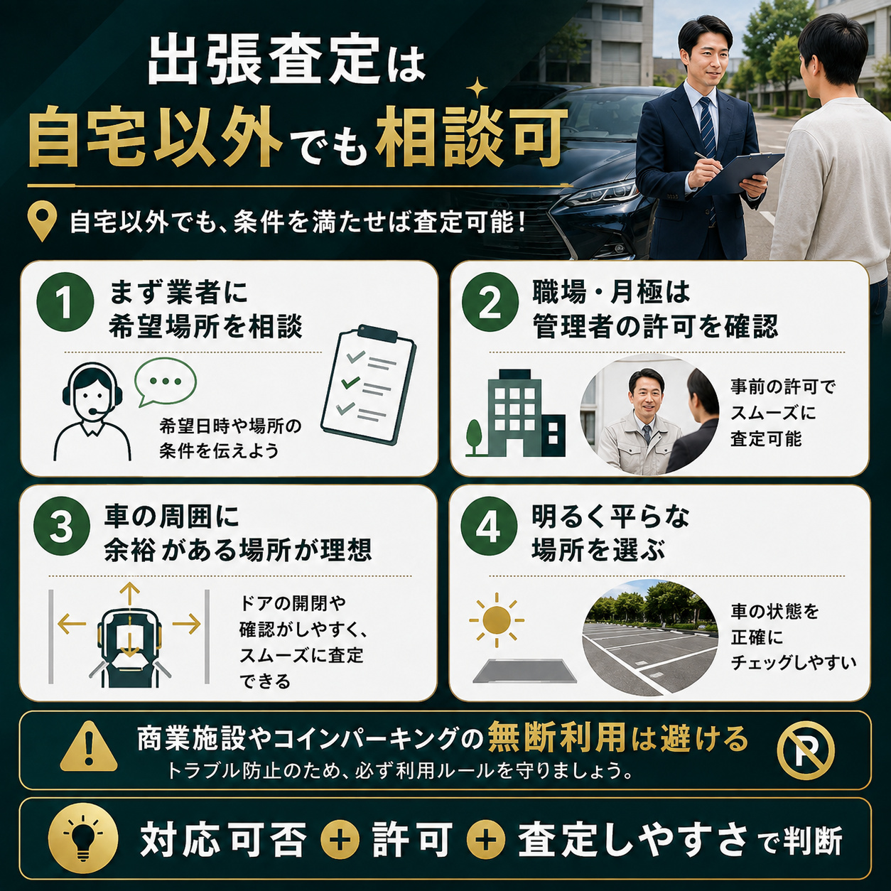 出張査定は自宅以外の場所でも相談できる
