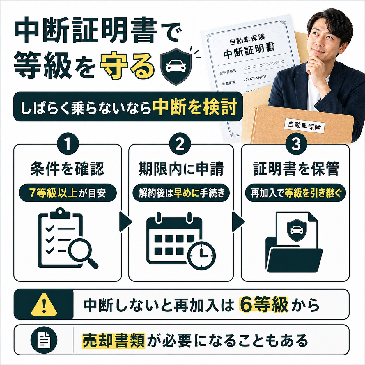 中断証明書で任意保険の等級を残す