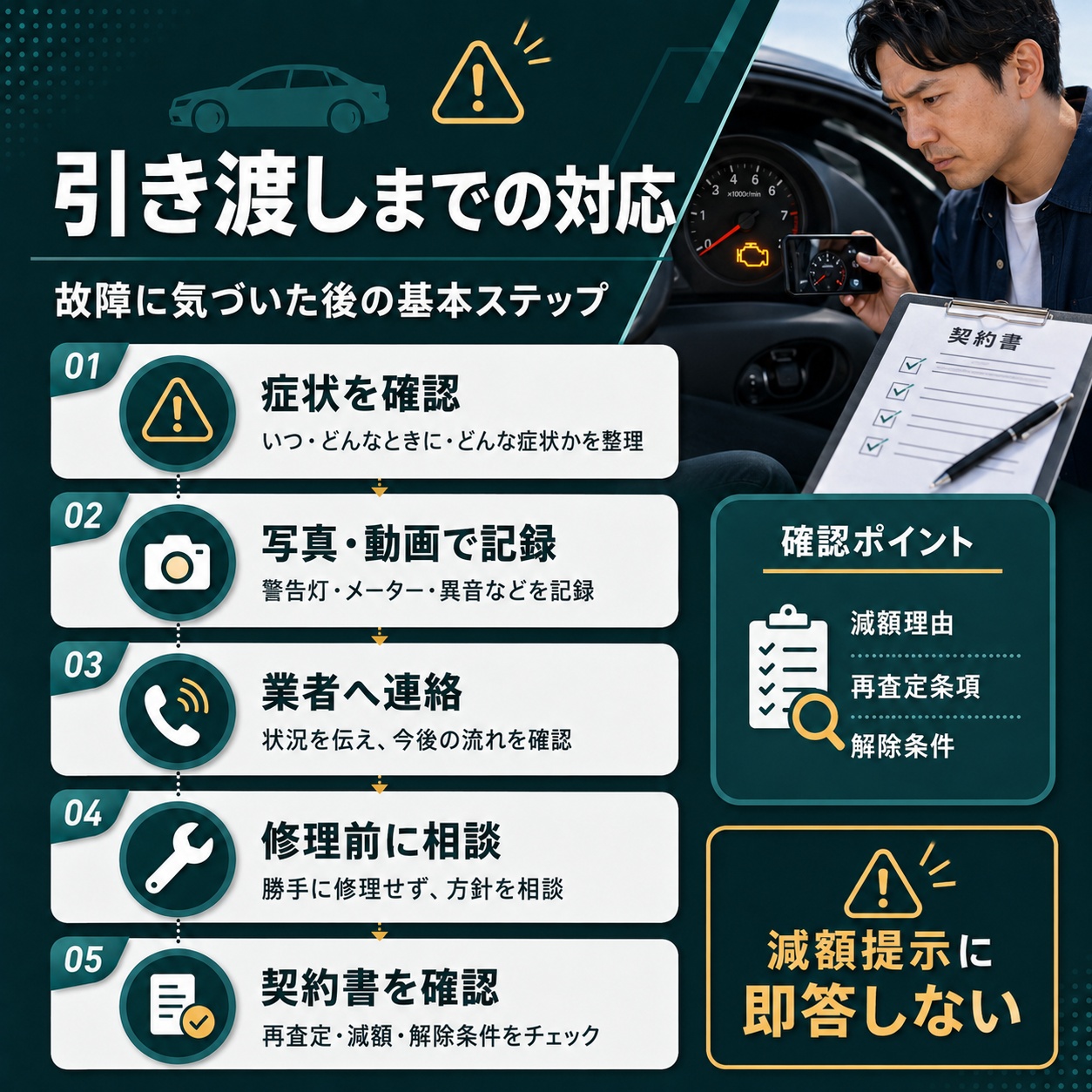 査定後から引き渡しまでに取るべき対応