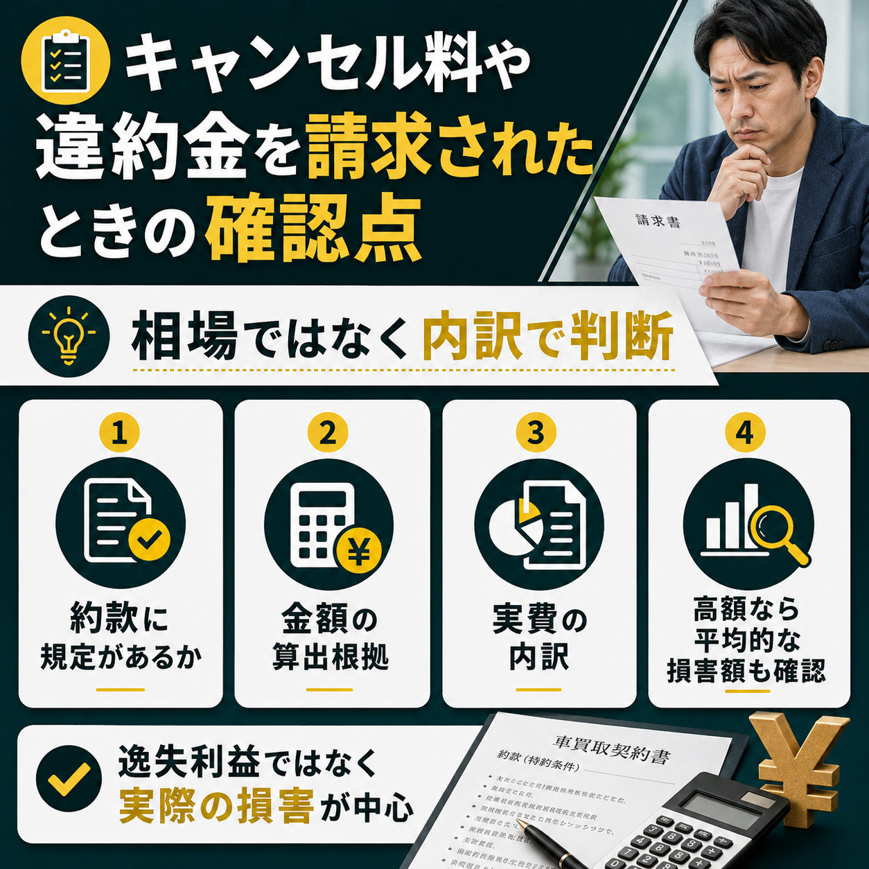 キャンセル料や違約金を請求されたときの確認点