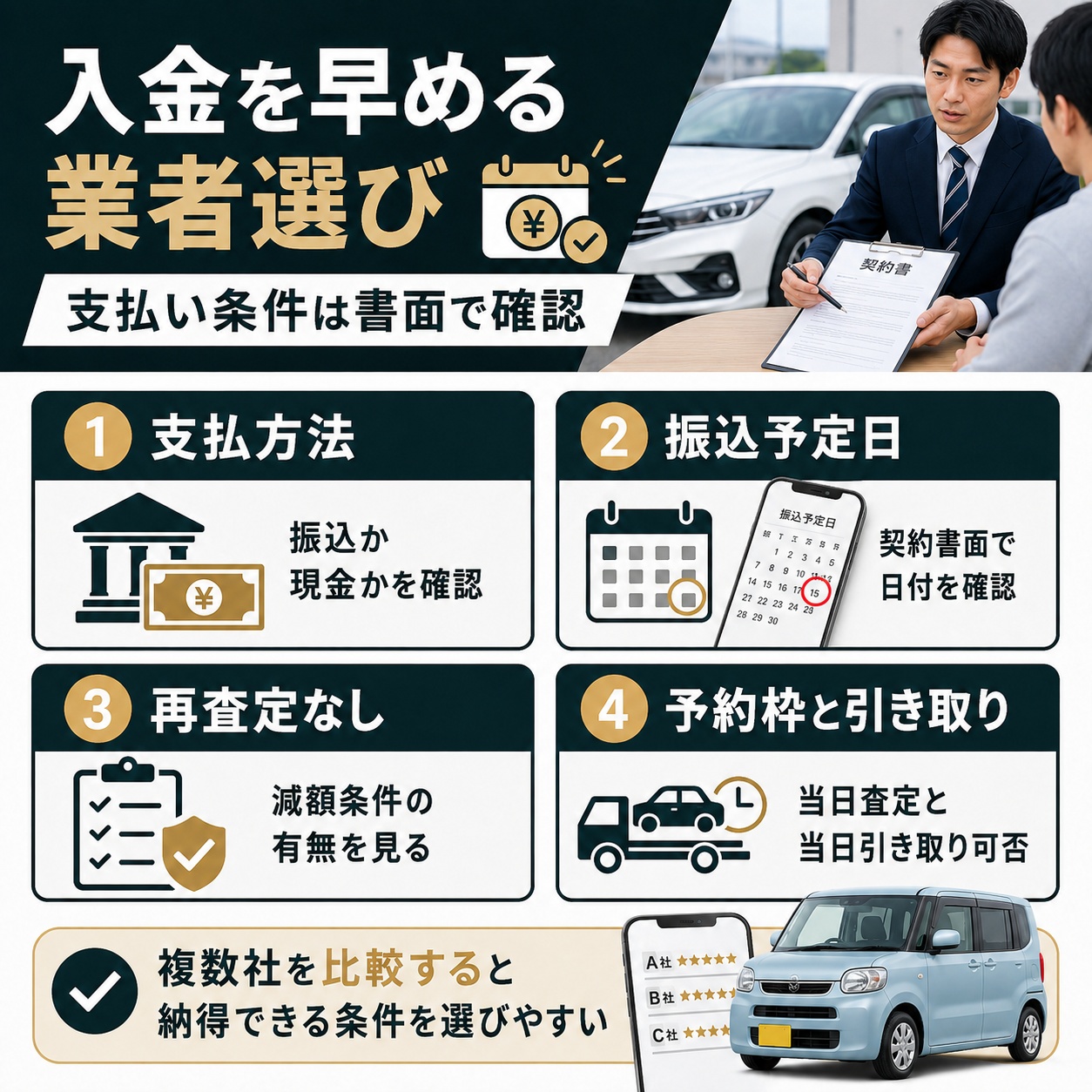 入金を早めたいときの買取業者の確認ポイント