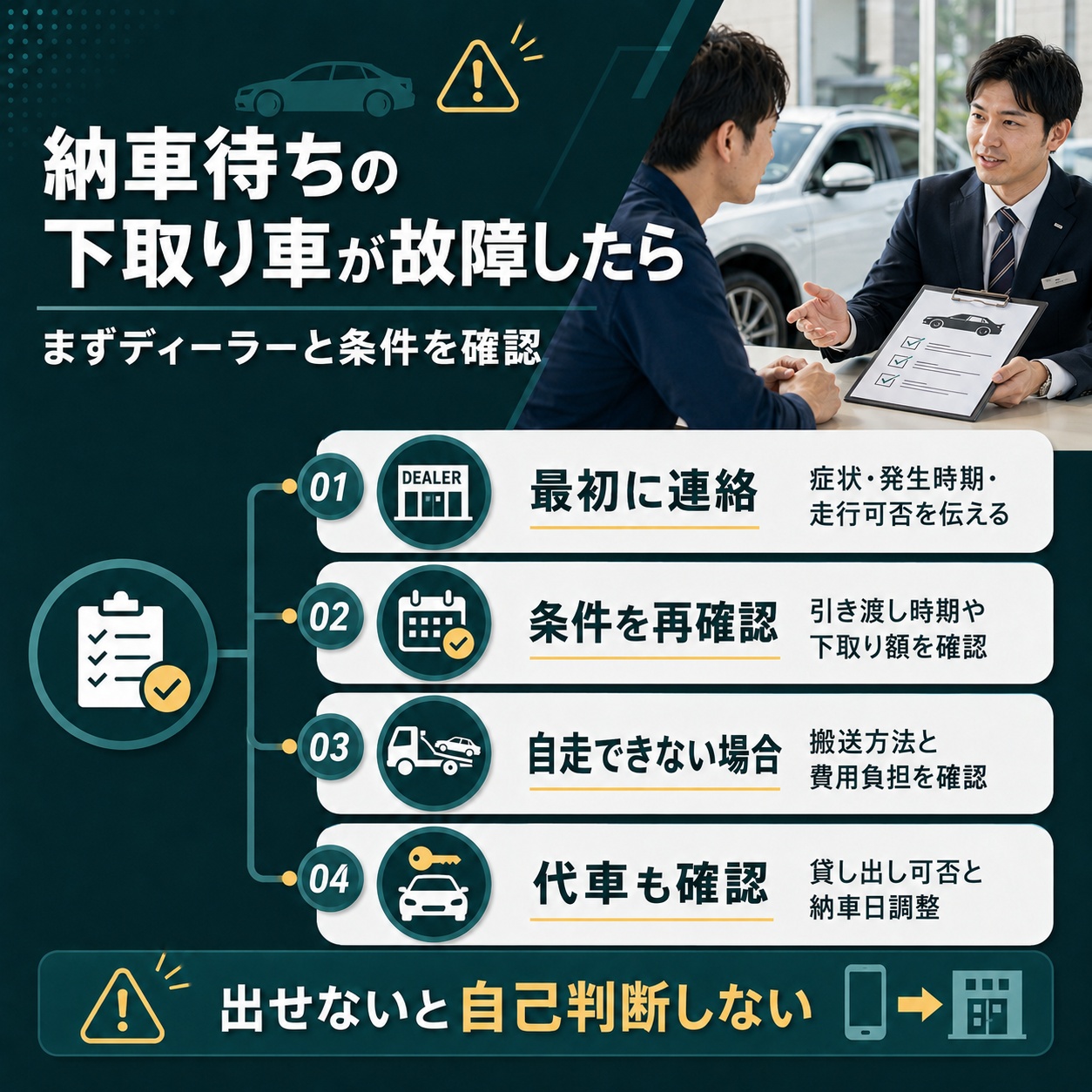 納車待ちの下取り車が故障した場合の考え方
