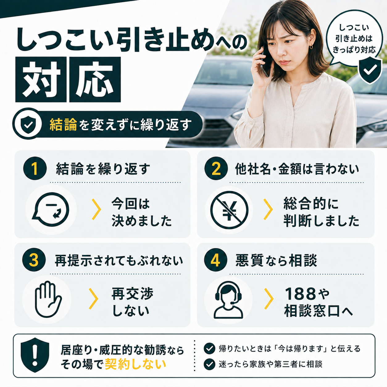 しつこく引き止められたときの断り方と対応