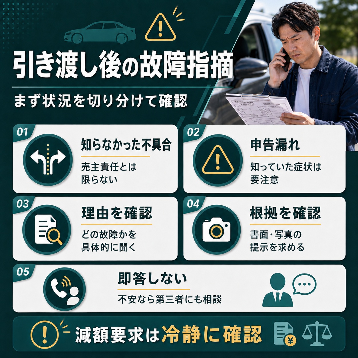 引き渡し後に故障を指摘されたときの対処法