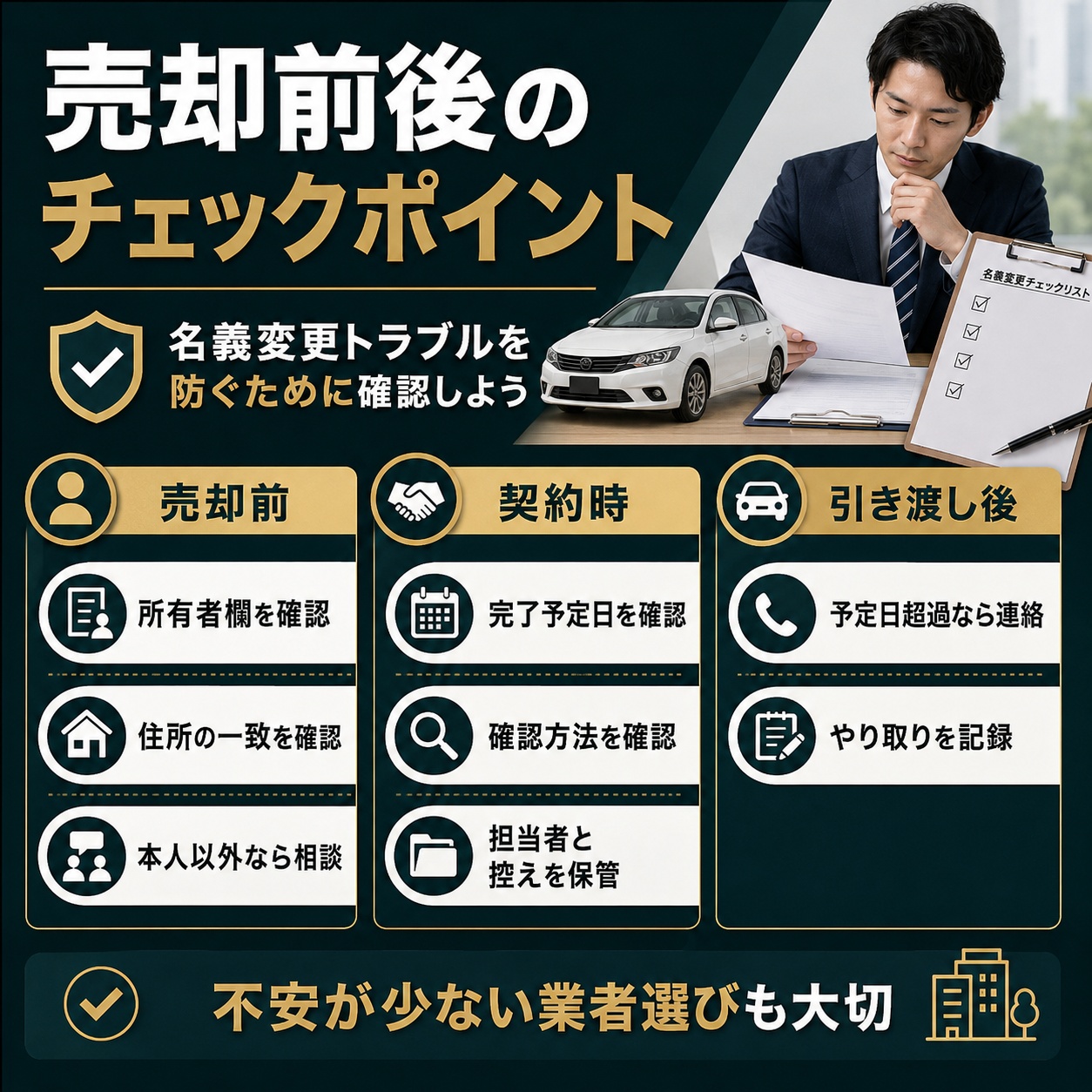 名義変更トラブルを防ぐ売却前後のチェックポイント