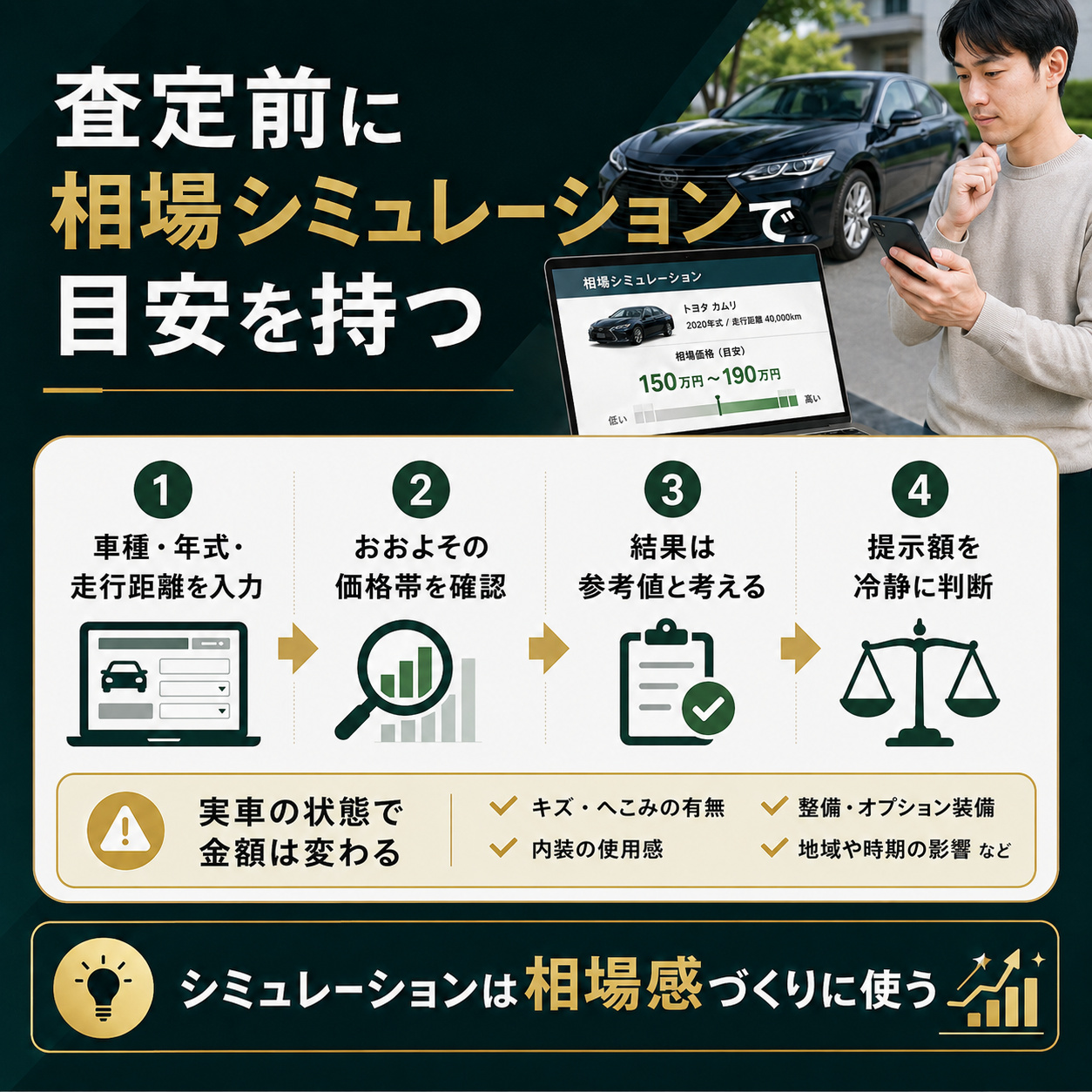 査定前に相場シミュレーションで目安を持つ