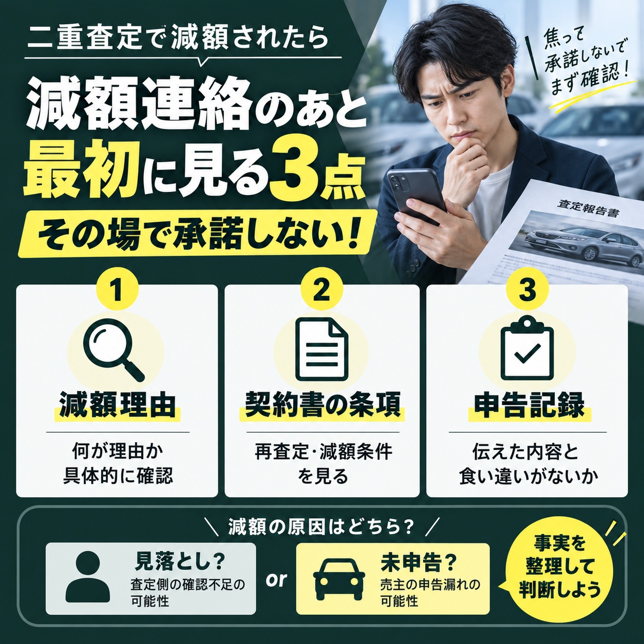 二重査定で減額されたら最初に確認したい3点