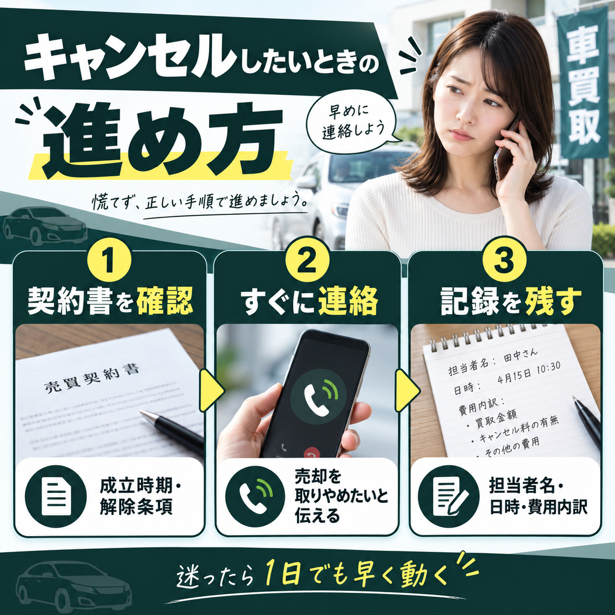 車買取をキャンセルしたいときの正しい進め方