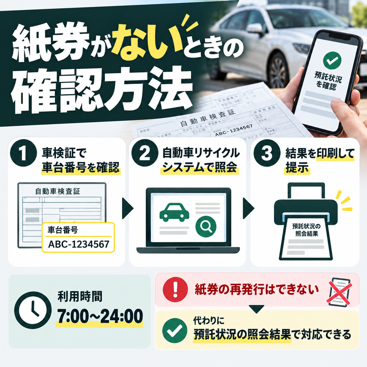 リサイクル券がないときの確認方法