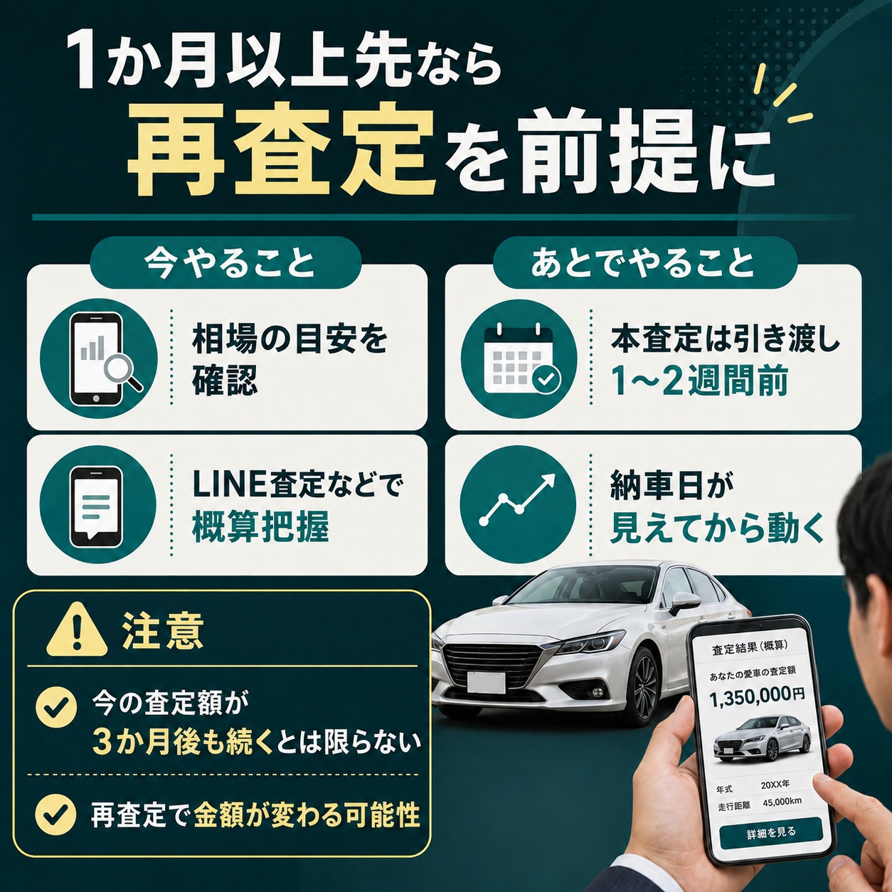 1か月以上先に売るなら再査定を想定する