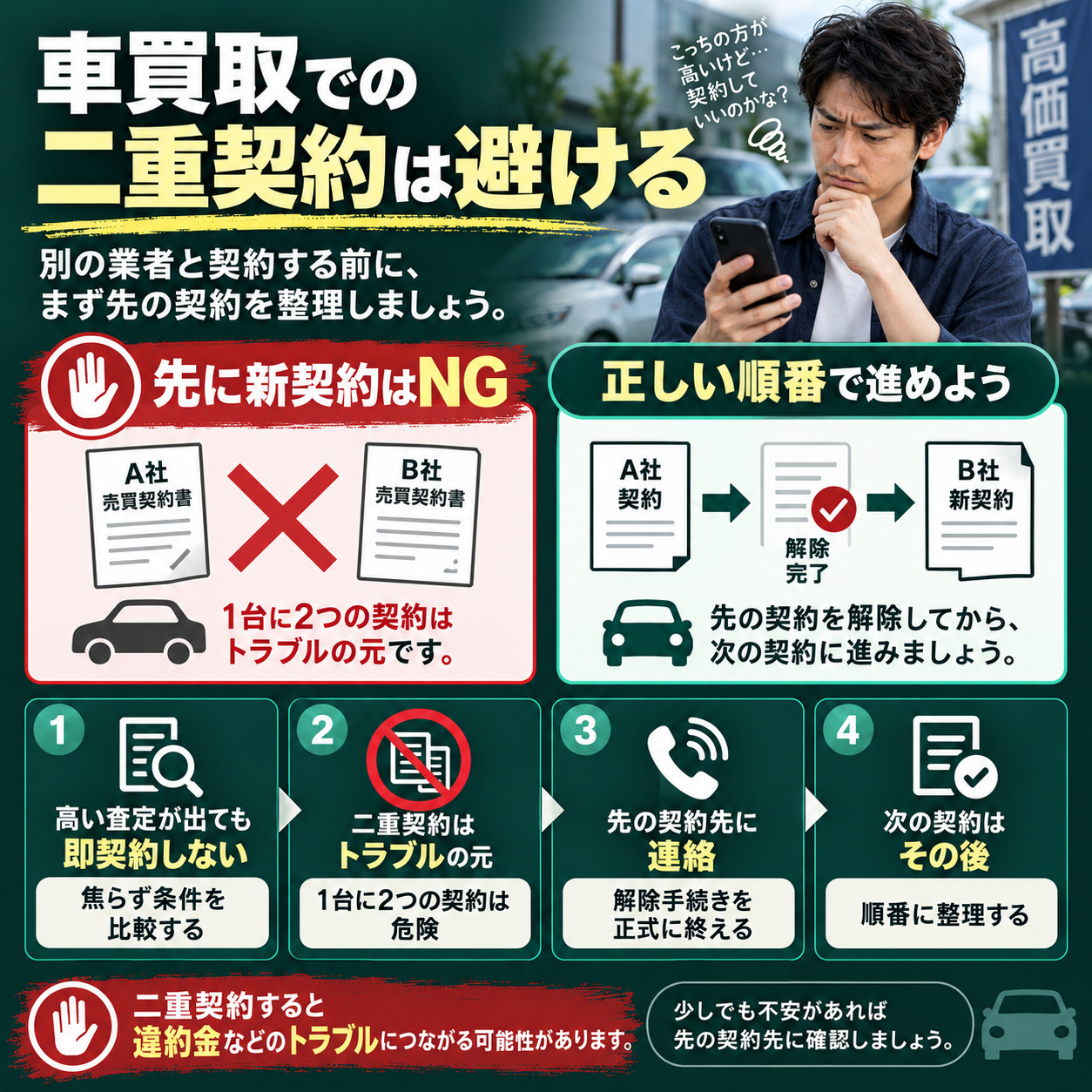 別の業者と二重契約する前に先の契約を整理する