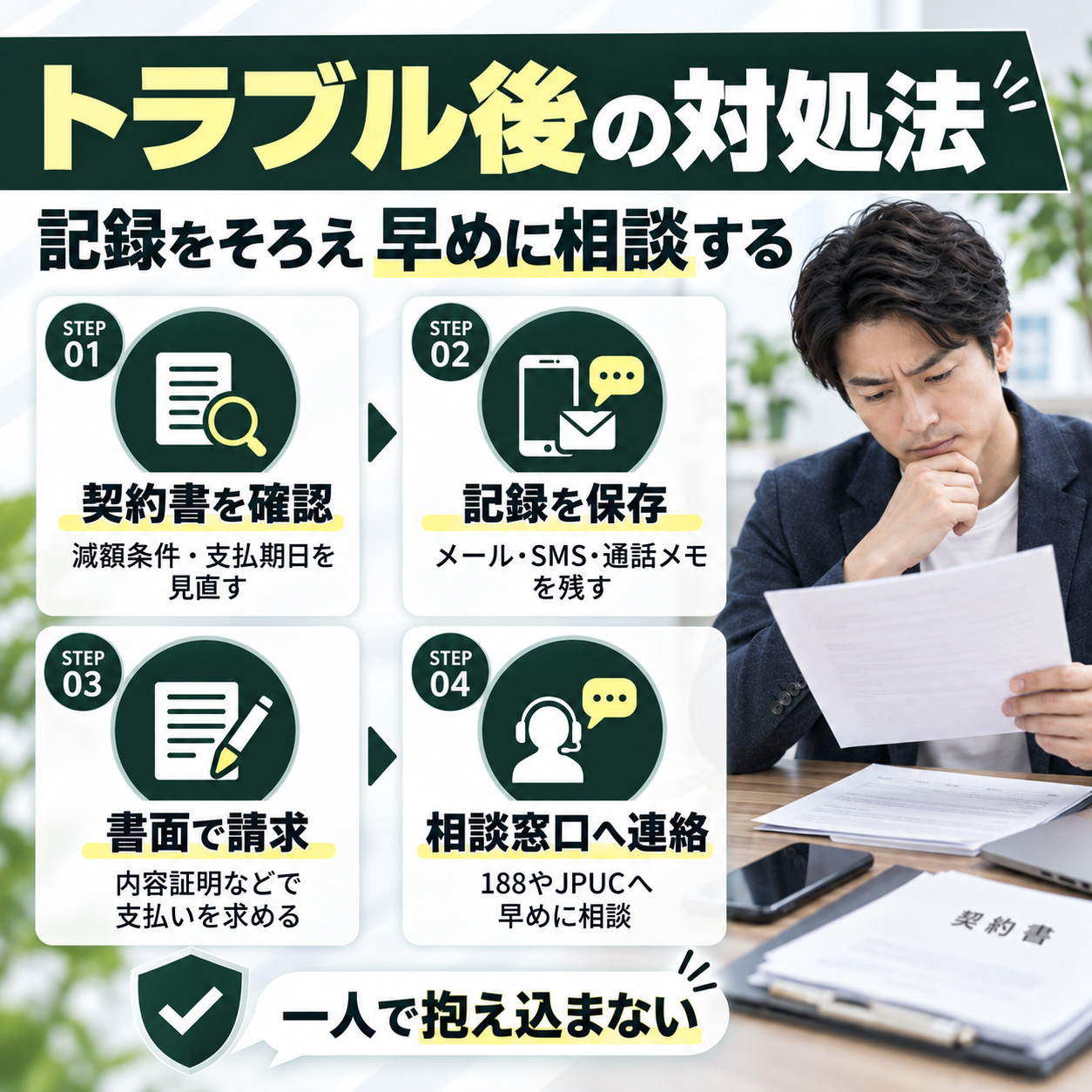 すでに詐欺やトラブルに遭ったときの対処法
