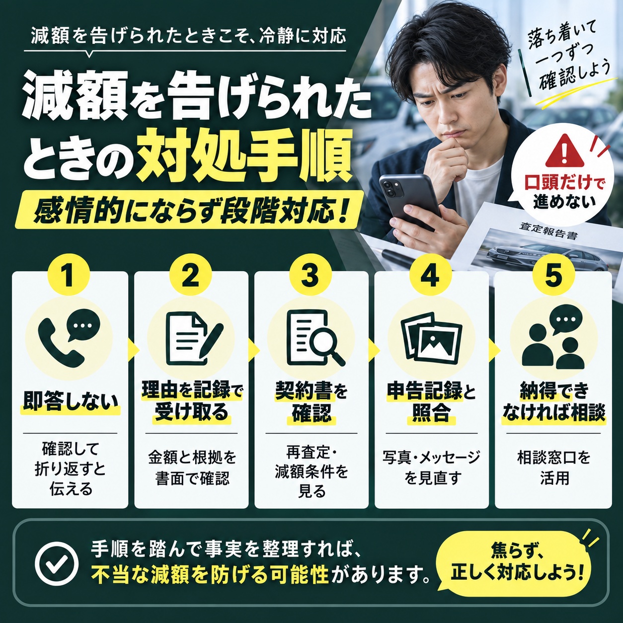 減額を告げられたときの具体的な対処手順