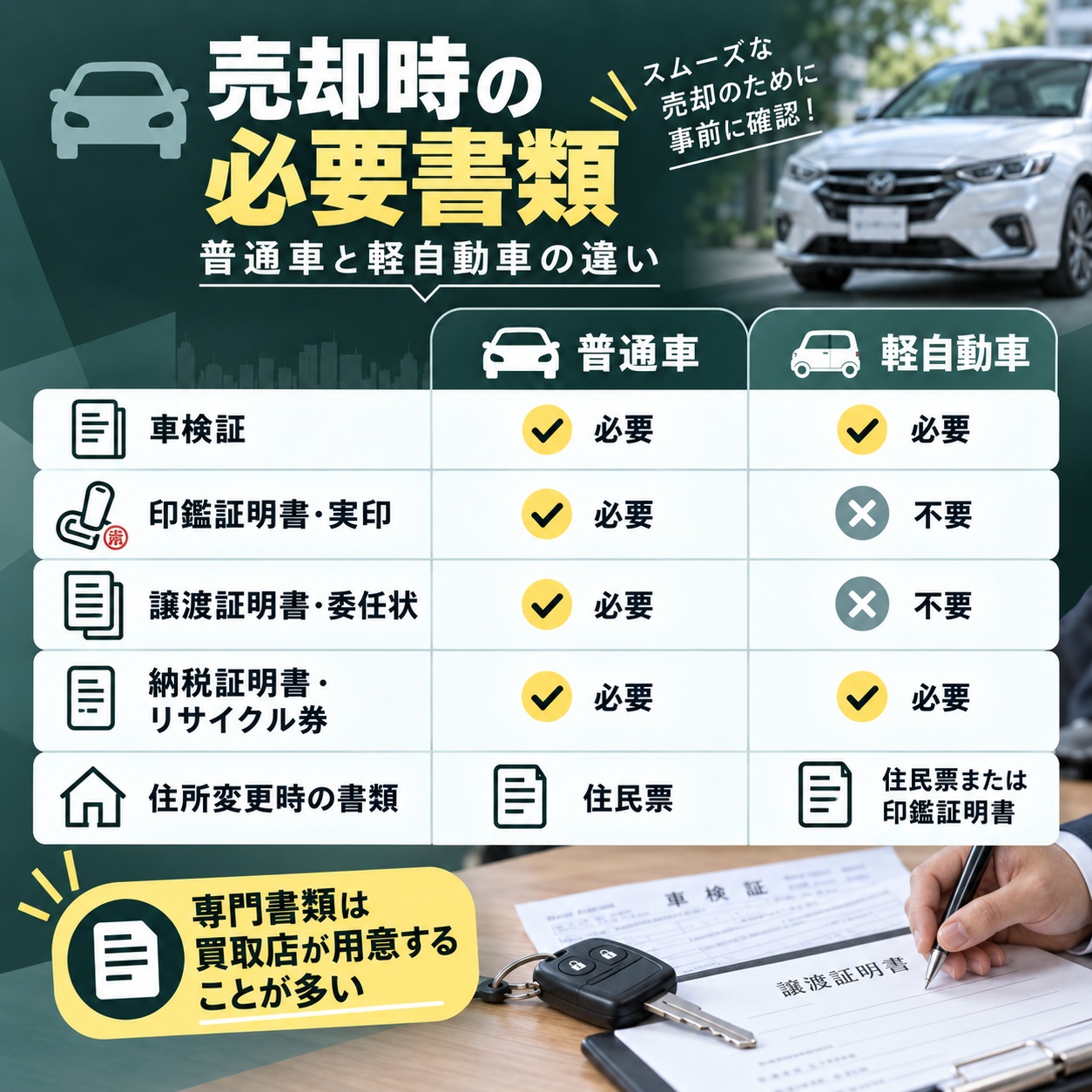 車を売るときに一緒に確認したい必要書類