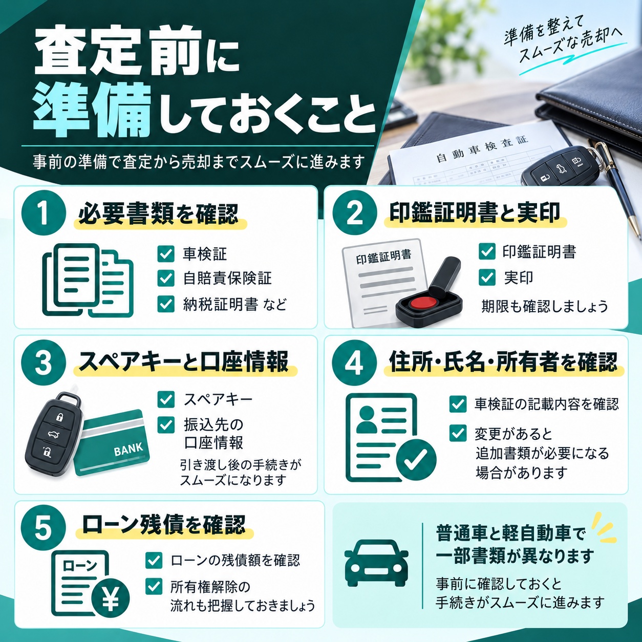 査定から売却までをスムーズに進める準備