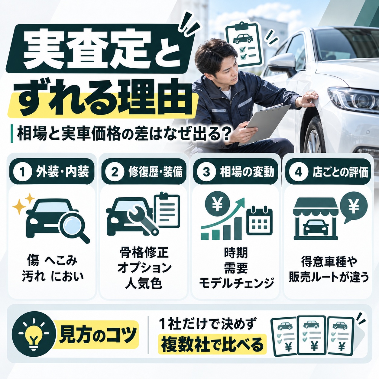 だいたいの相場と実際の査定額がずれる理由