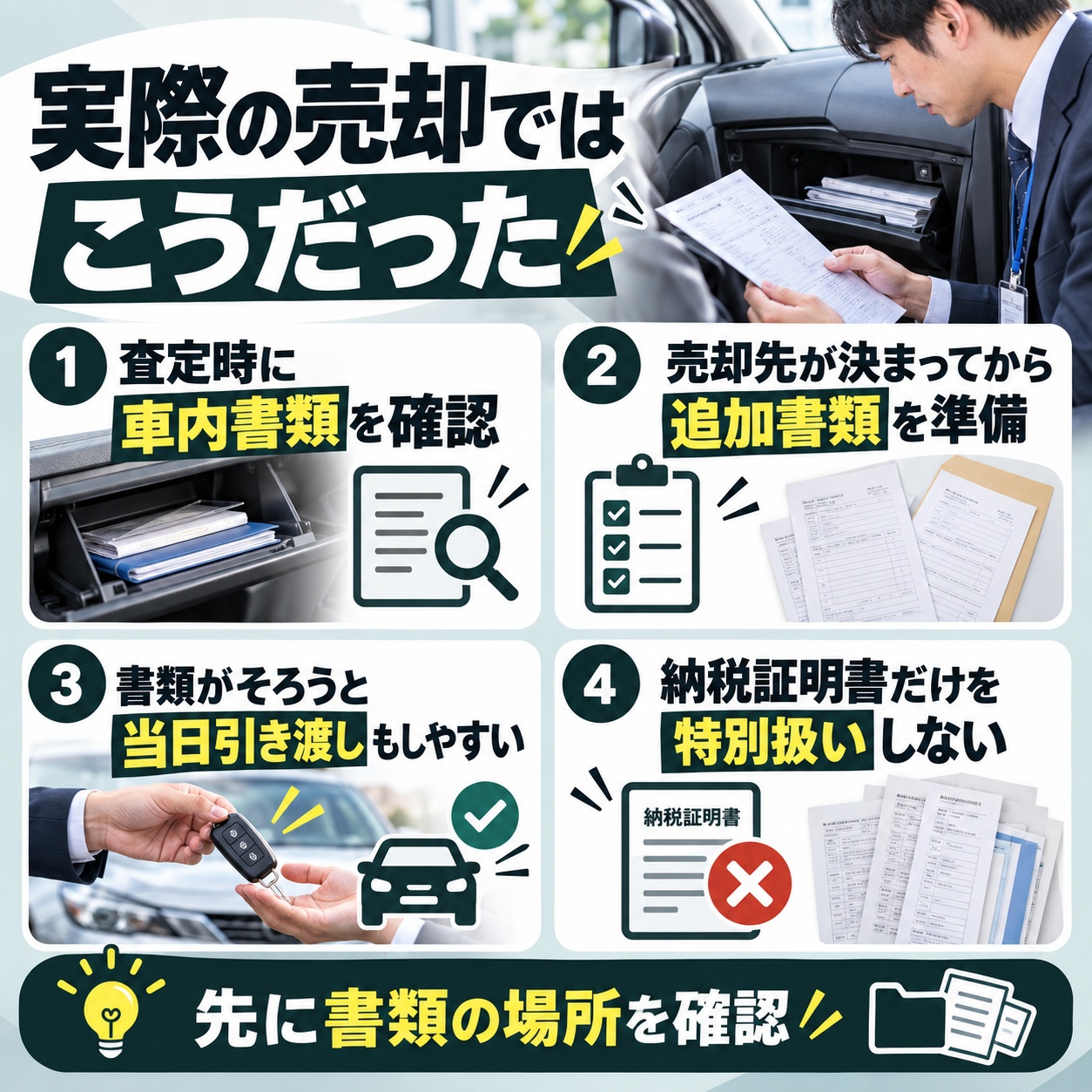 実際の車売却では納税証明書をどう扱ったか
