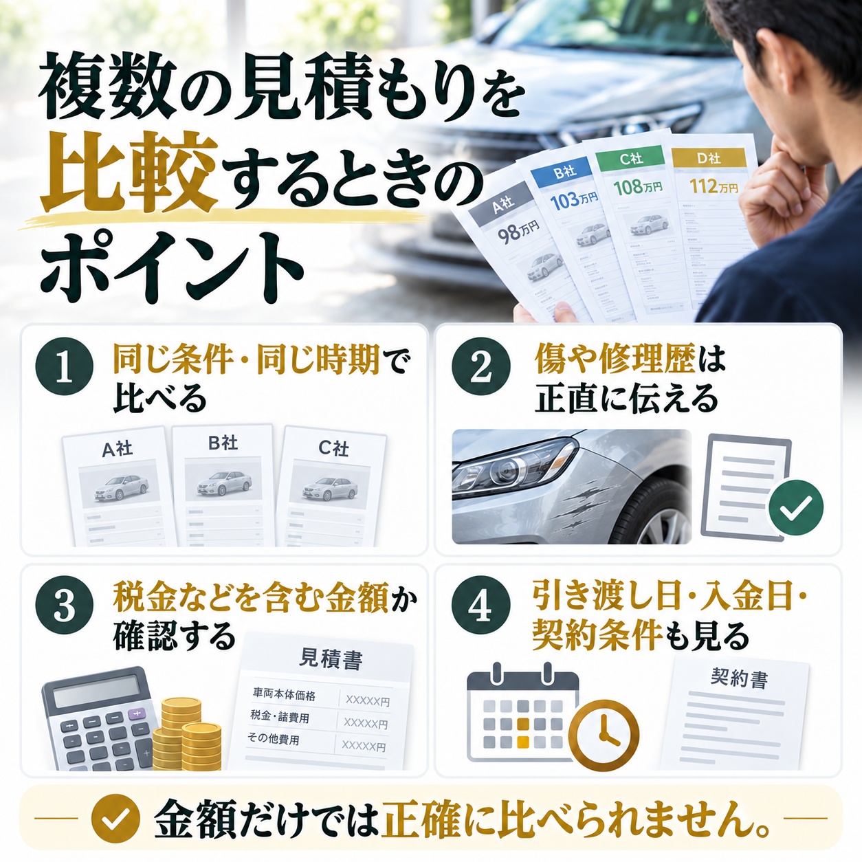 複数の見積もりを比較するときのポイント
