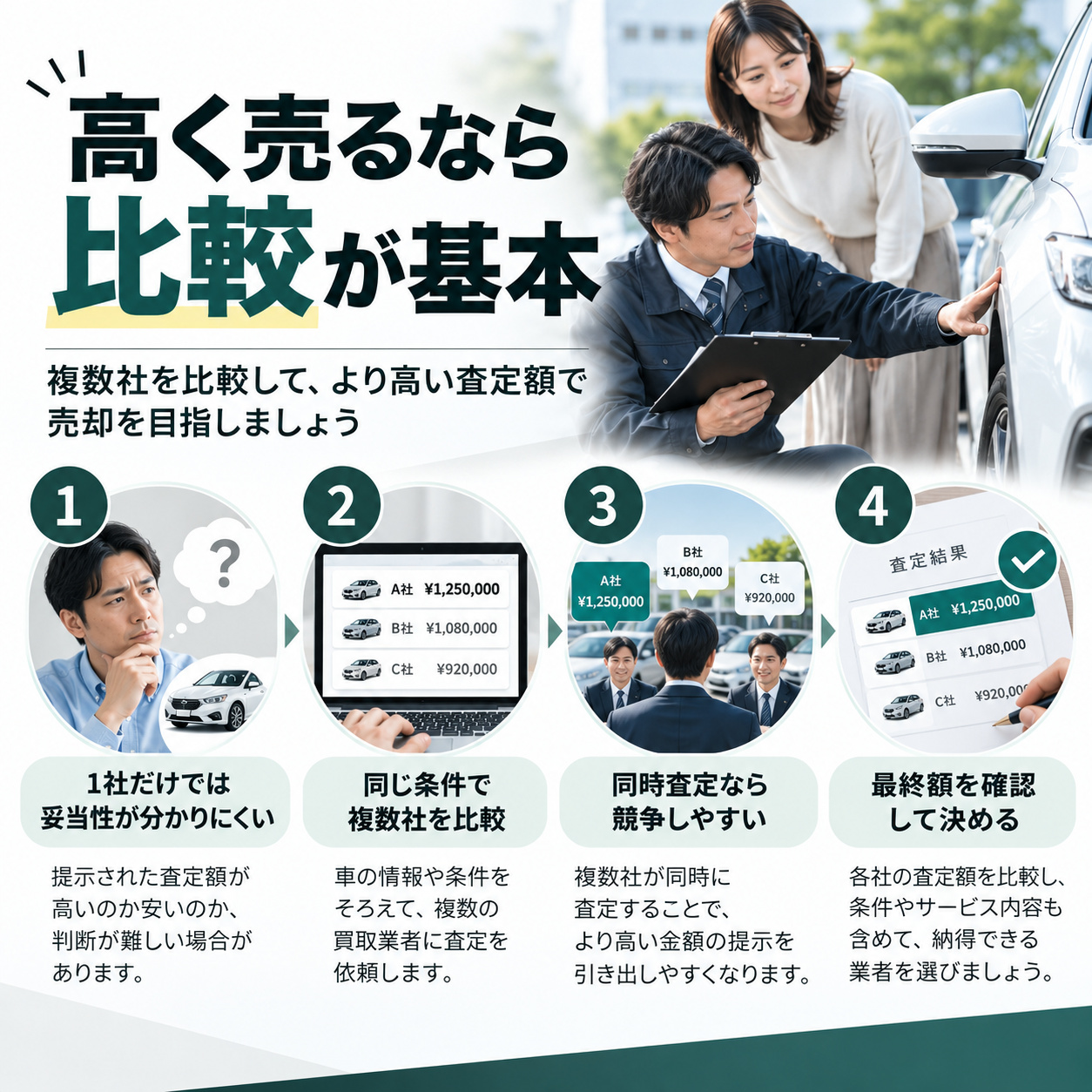 車を売るならどこがいい？高く売りたいなら複数社を比較する