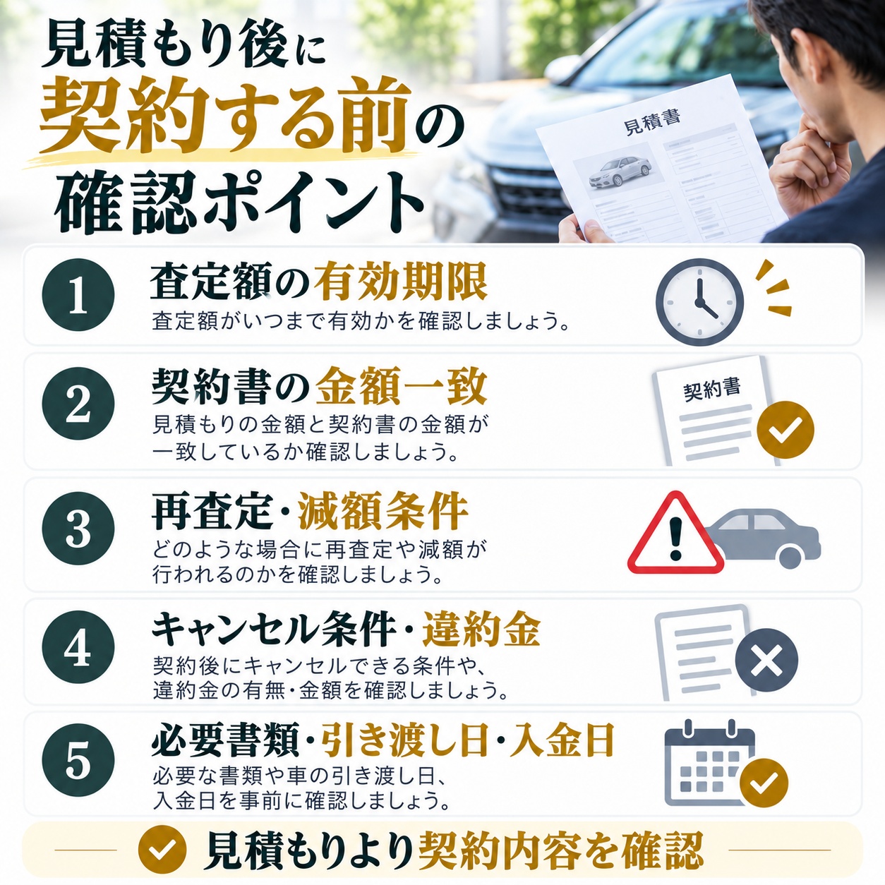 見積もり後に契約する前の確認ポイント